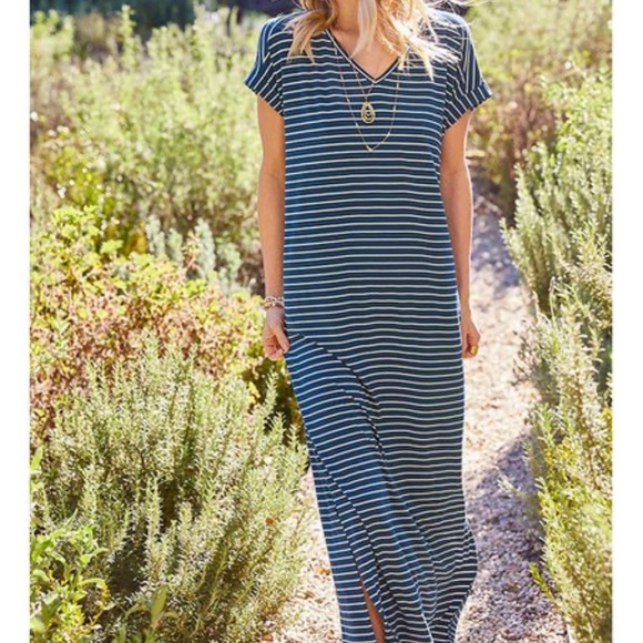 Matilda Jane Dresses & Skirts - EUC Matilda Jane Blue & White Stripe Set Sail Maxi Dress Size Small